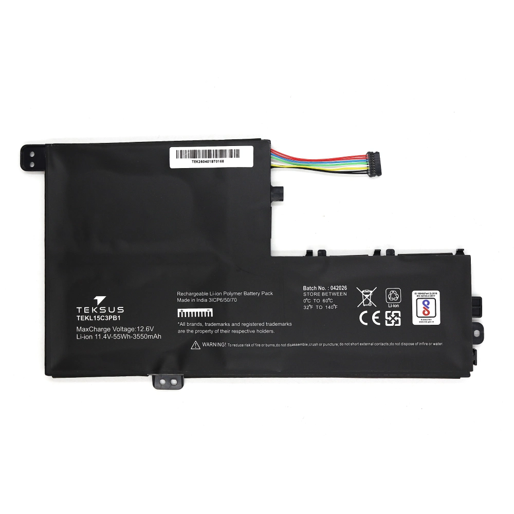 Teksus Laptop Battery Compatible For Lenovo Yoga 500 | L15C3PB1 3C view 2